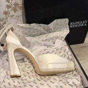 Badgley Mischka Eliana Cream Platform Heels